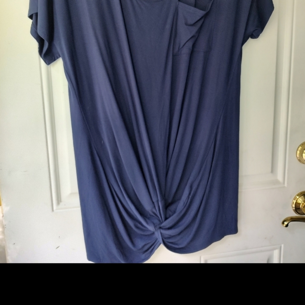 Venus Navy blue draped front tunic. New. Size large. - Picture 10 of 15